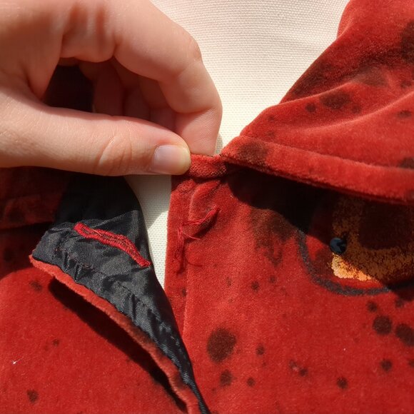 Alex Kim Floral Painted Red Fall Jacket - Picture 8 of 12